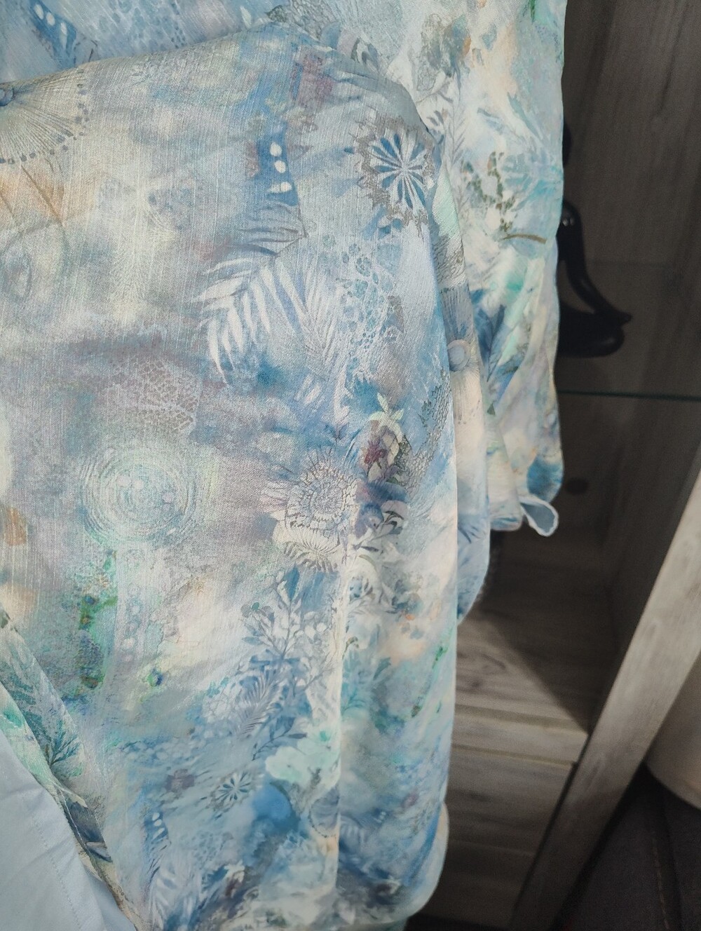 Peppermayo Blue Aqua PaisleyWatercolor Slip Dress with High Slit SZ 4, New - Picture 5 of 9
